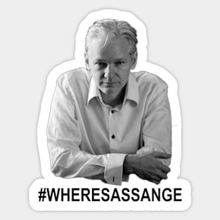 Portrait "Where's Assange" Sticker